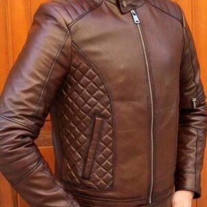 & Other Stories Brown Quilted Leather Jacket